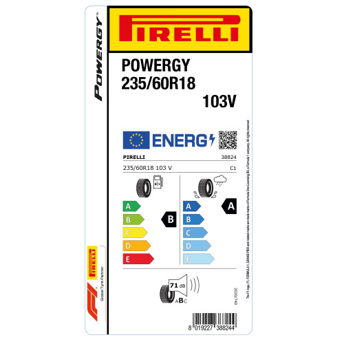 235/60R18 PIRELLI POWERGY 103V - Image 3