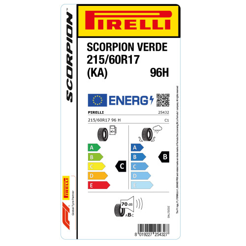215/60R17 PIRELLI SCORPION VERDE 96H - Image 3