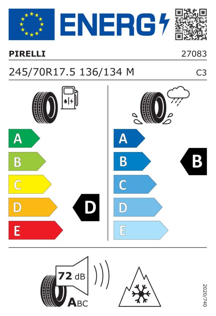 245/70R17.5 PIRELLI TR:01 TRIATHLON 136/134M TL M+S 3PMSF - Image 2