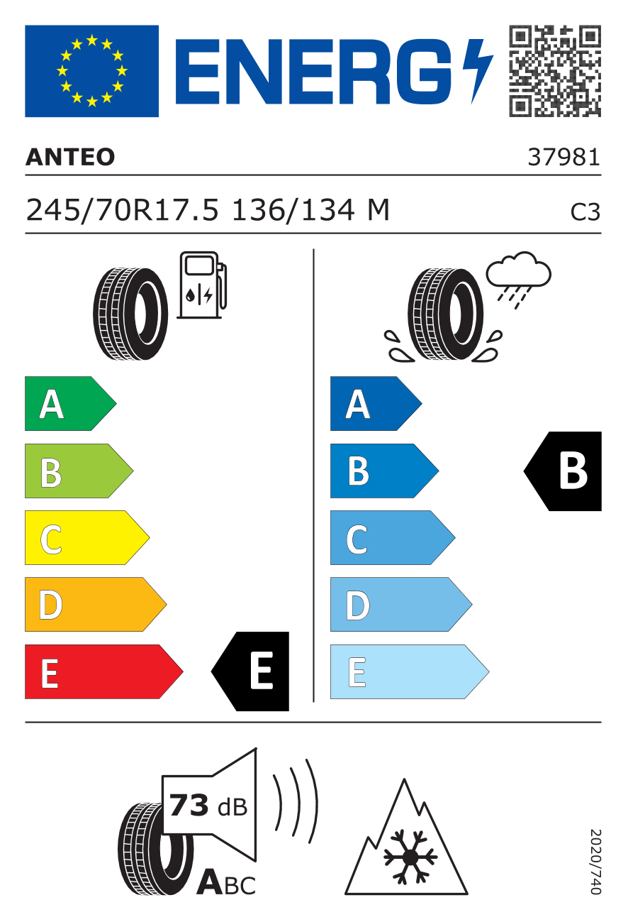 245/70R17.5 TL ANTEO PRO DRIVE 136/134M M+S 3PMSF - Image 2