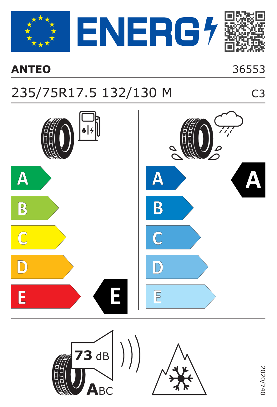 235/75R17.5 TL ANTEO PRO DRIVE 132/130M M+S 3PMSF - Image 2