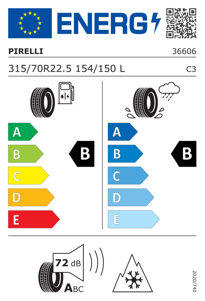 315/70R22.5 PIRELLI TH01 PROWAY 154/150L M+S 3PMSF - Image 2